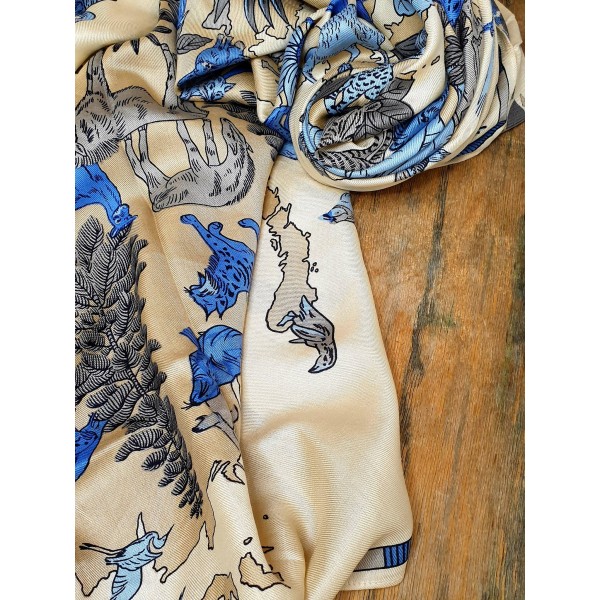 Inoui Editions šilko ir modalo skara ATLAS WHITE